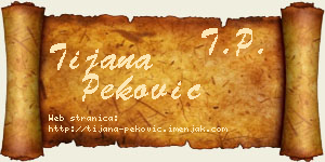 Tijana Peković vizit kartica